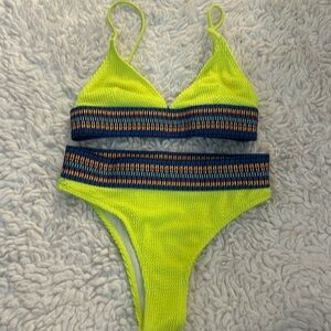 Women’s Neon Yellow Green Bikini Small
